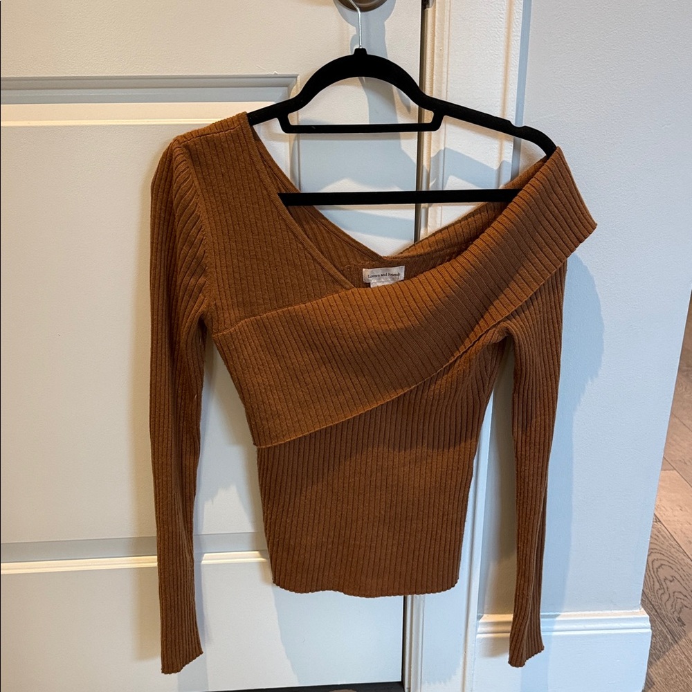 Lovers + Friends Brown Ribbed Sweater